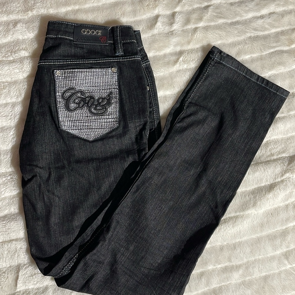 Vintage Y2K 2000’s Washed Black Coogi Jeans, Low Rise, Straight Leg, 7/8…